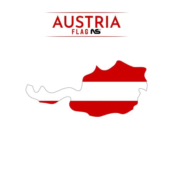 mappa dell'austria con bandiera