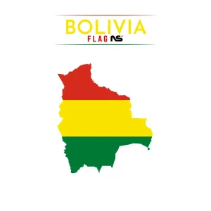 Mappa con bandiera della Bolivia